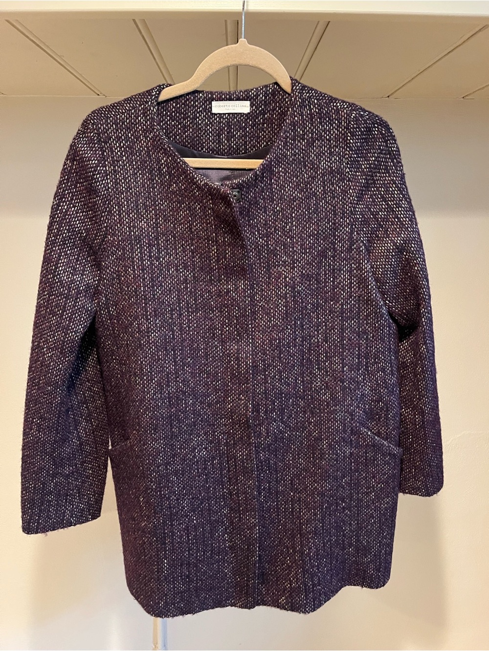 Roberto Collina Purple Tweed Blazer Jacket